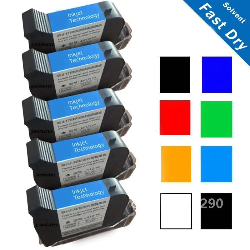 AS level high adhesion JS12 compatible HP JS12 Quick fast dry Eco solvent 12.7mm handheld online inkjet printer ink cartridge