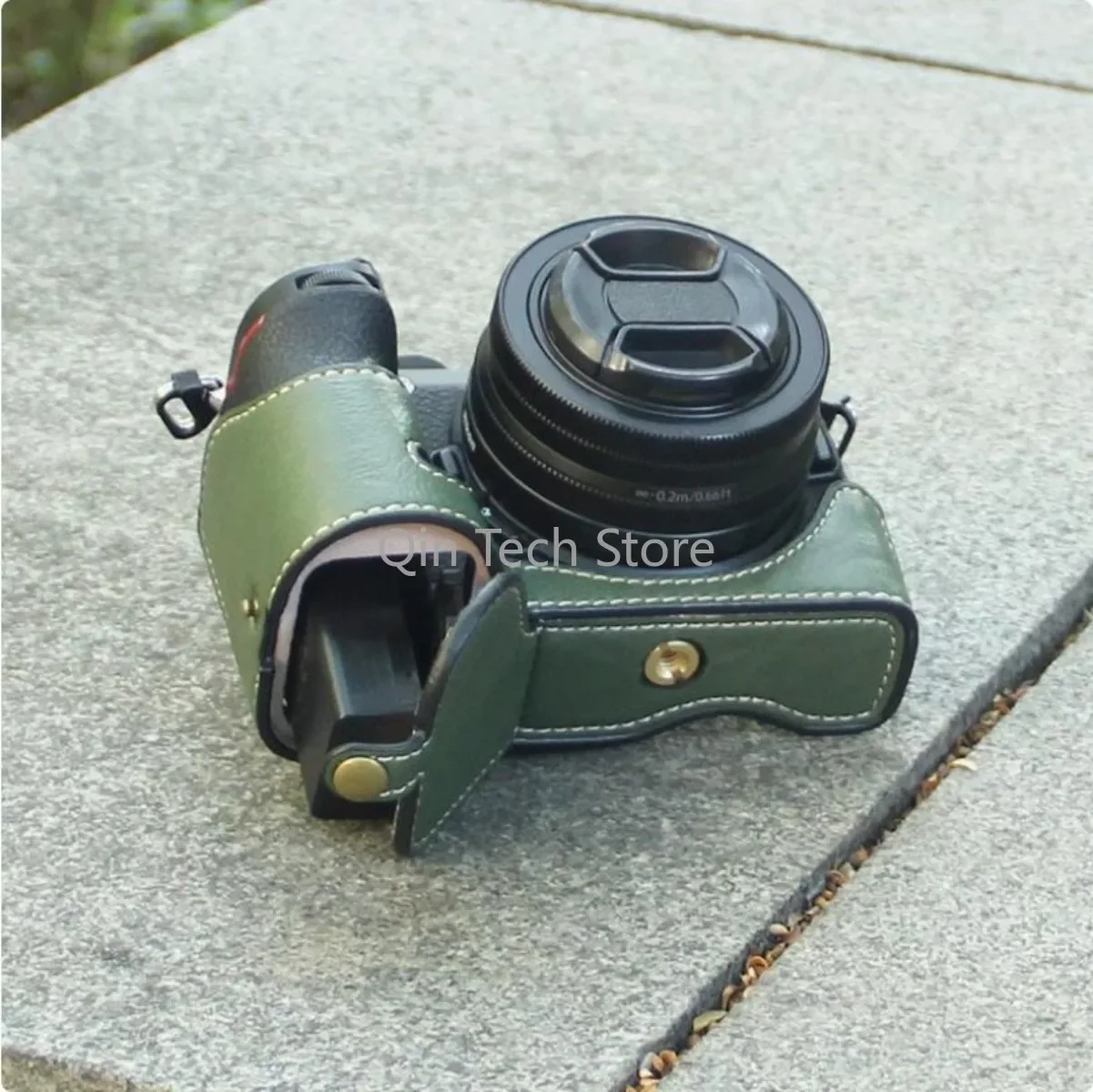 Borsa per fotocamera in pelle sintetica PU retrò vintage Custodia protettiva Mezza copertura per Nikon Z5Z6Z7 Z6II Z7II Z30 Z50 ZFC DF ZF