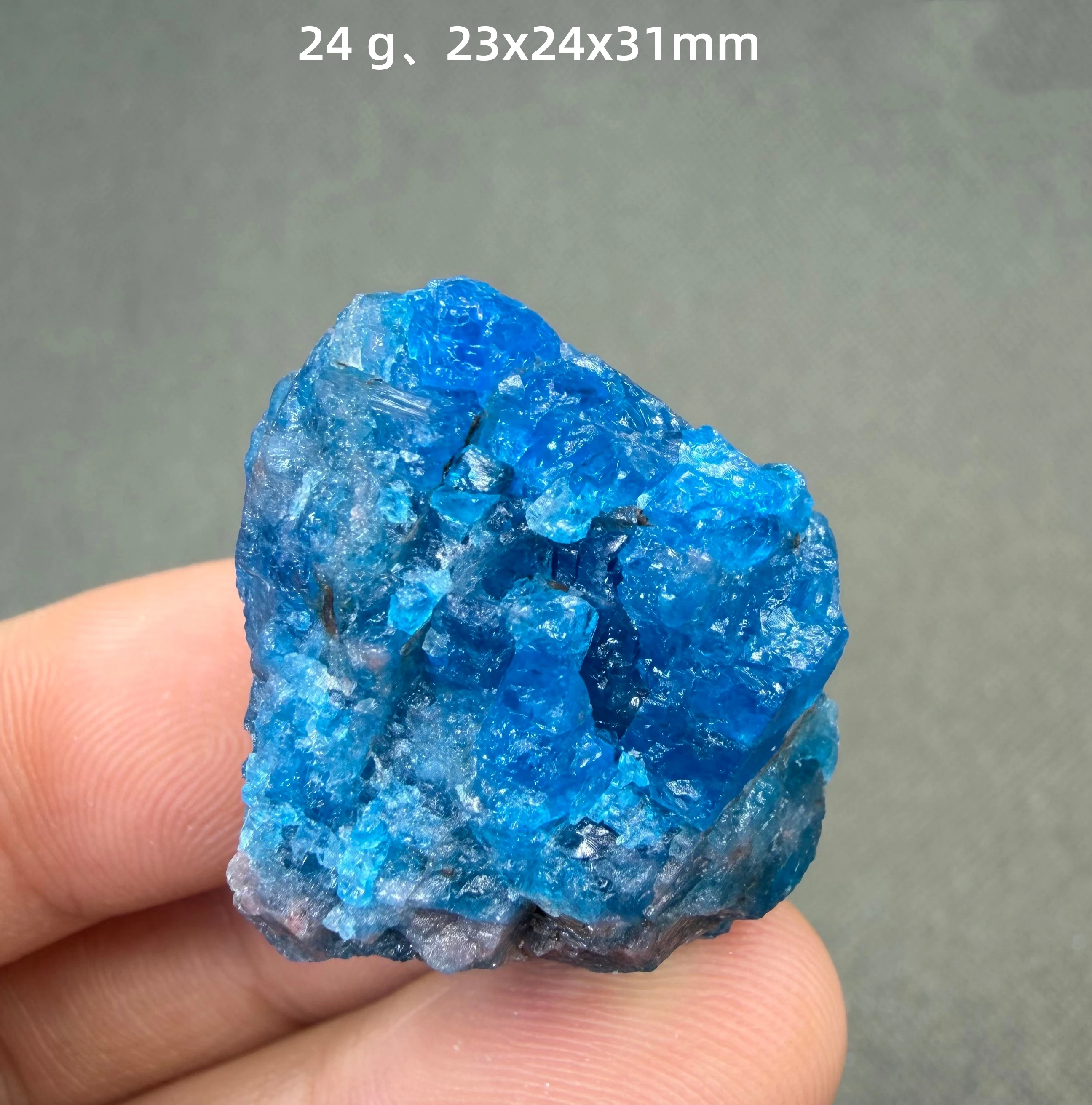 Natural Apatite Crystal Cluster Blue Mineral Specimen Home Decor