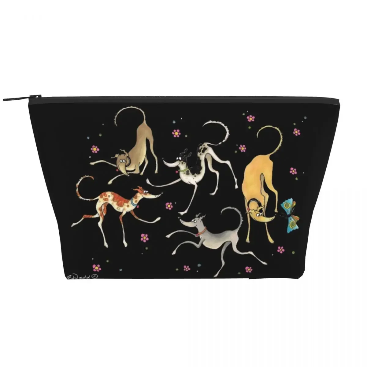 

Garden Party Cute Greyhounds Lurcher Cosmetic Bag Large Capacity Whippet Sighthound Dog Makeup Case Beauty Storage Toiletry Bags