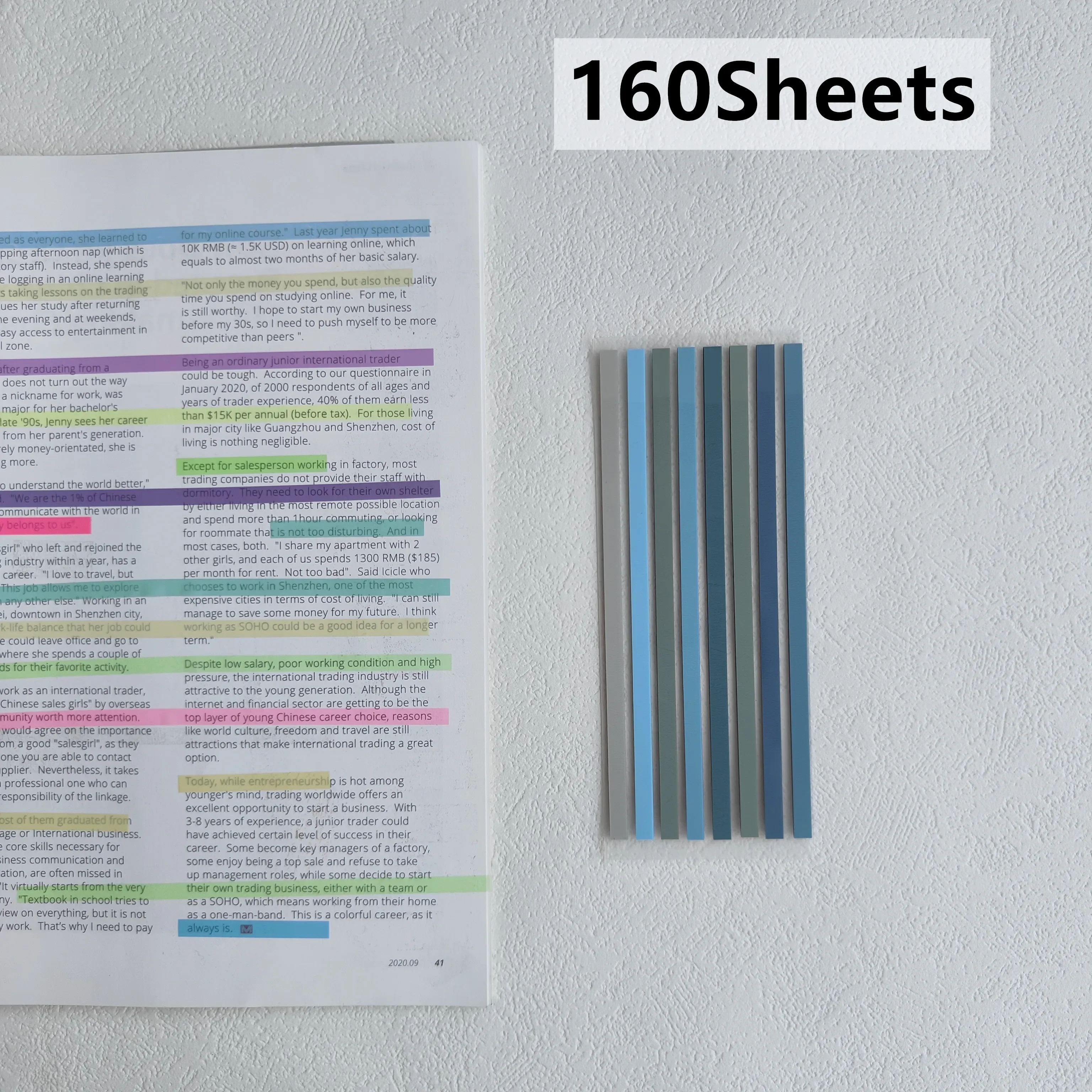 KindFuny 160 Blatt Haftnotizen, transparent, Haftnotizen, Indexregisterkarten, Pfeilflaggen für Seitenmarkierungen, Planeraufkleber, Büro, Schule – Detail 10