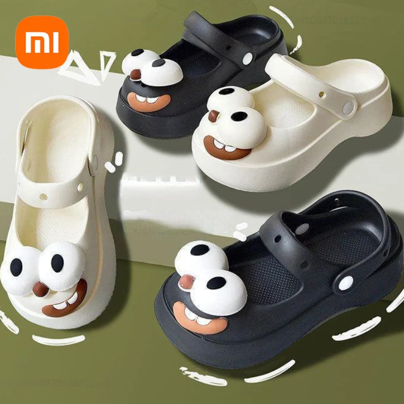Сандалии Xiaomi Mijia женские с большими глазами, красивые модернизированные шлепанцы для дома и улицы, босоножки для ванной, удобные дышащие, с закрытым носком, весна-лето