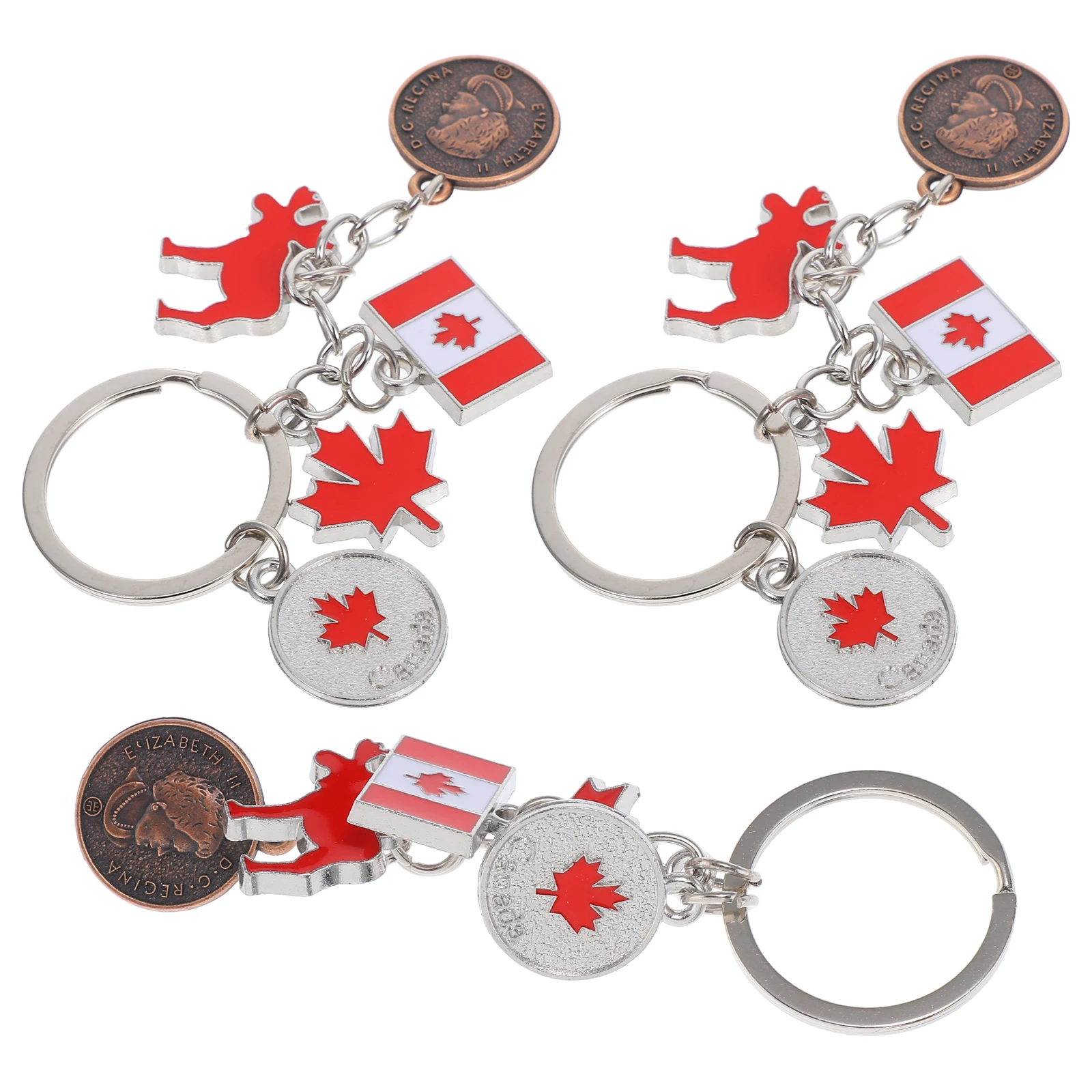 

3Pcs Canada Flag Keychains Creative Decorative Key Holders for Backpacks Keys Gift for Family Friends Colleagues