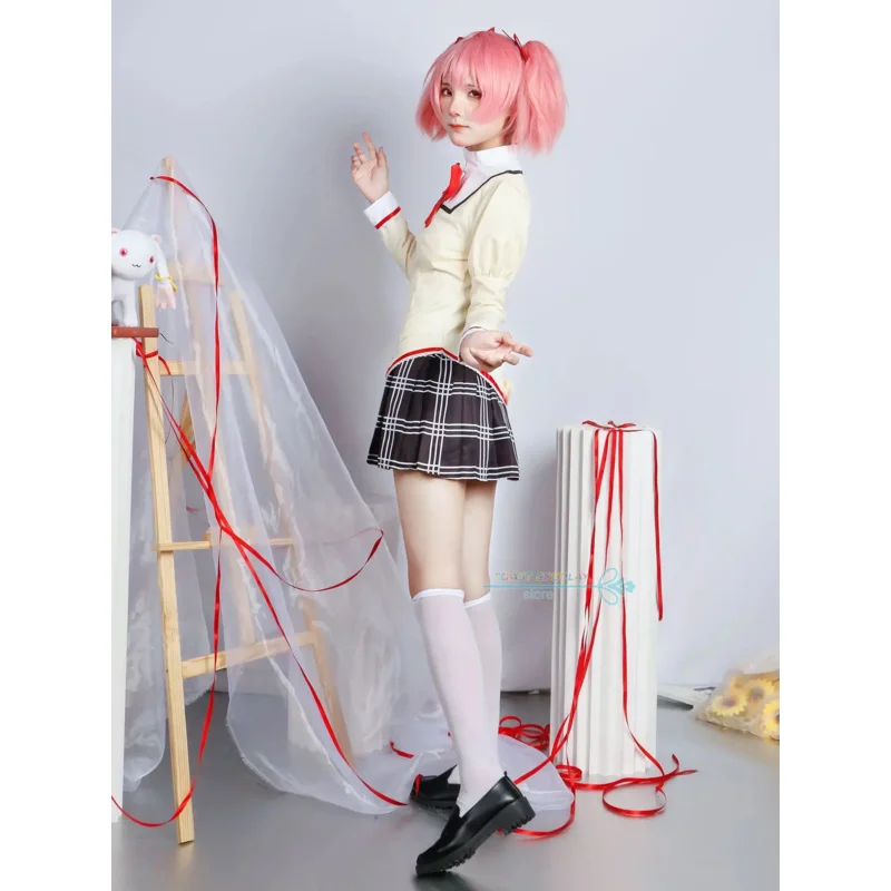 Madoka Cosplay Anime Puella Magi Madoka Magica Cosplay disfraz Homura Sayaka Kyoko Mami Cos fiesta de Halloween uniforme Sexy para mujer