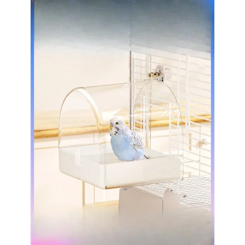 

parrot bath special large box supplies Xuanfeng bath small tiger skin toys starling bird cage accessories