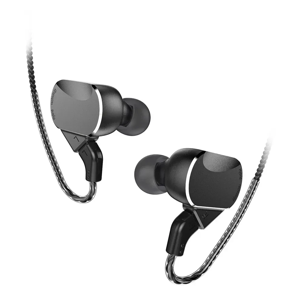 BQEYZ BQ3 3 BA + 2 DD Earphone Berkabel In-Ear HiFi Casing Earbud Logam Aluminium Kabel Dapat Diganti 0.78Mm