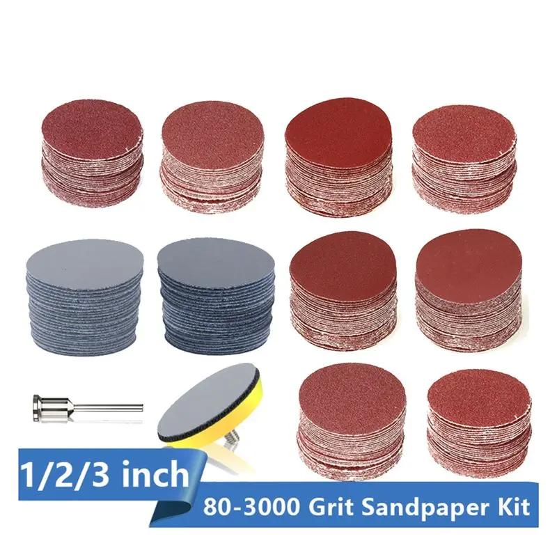 [TOP SALE] Sandpaper Disc Kit 102Pcs Polishing Wheel with Abrasive Polish Pad Plate for Sander Tool Sanding Paper 2 Inch