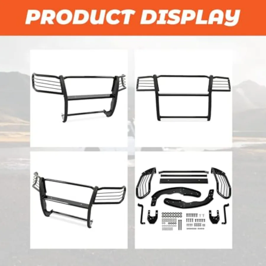 Kojem Brush Grill Guard Compatible with 2005-2014  Tacoma Front Bumper Grille Guard Protection Bull Bar Powder Coated Steel Bla