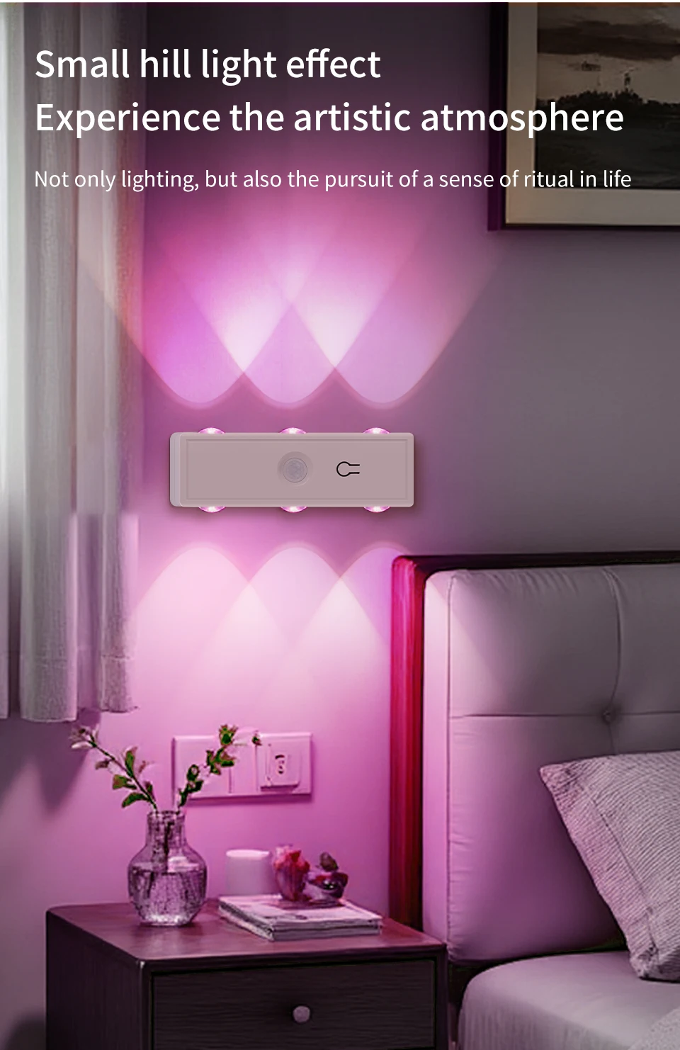 3 Colors or RGB Motion Sensor Wall Light LED Night Light USB Rechargeable Magnetic Wall Lamp Touch Dimming Bedside Stair Light