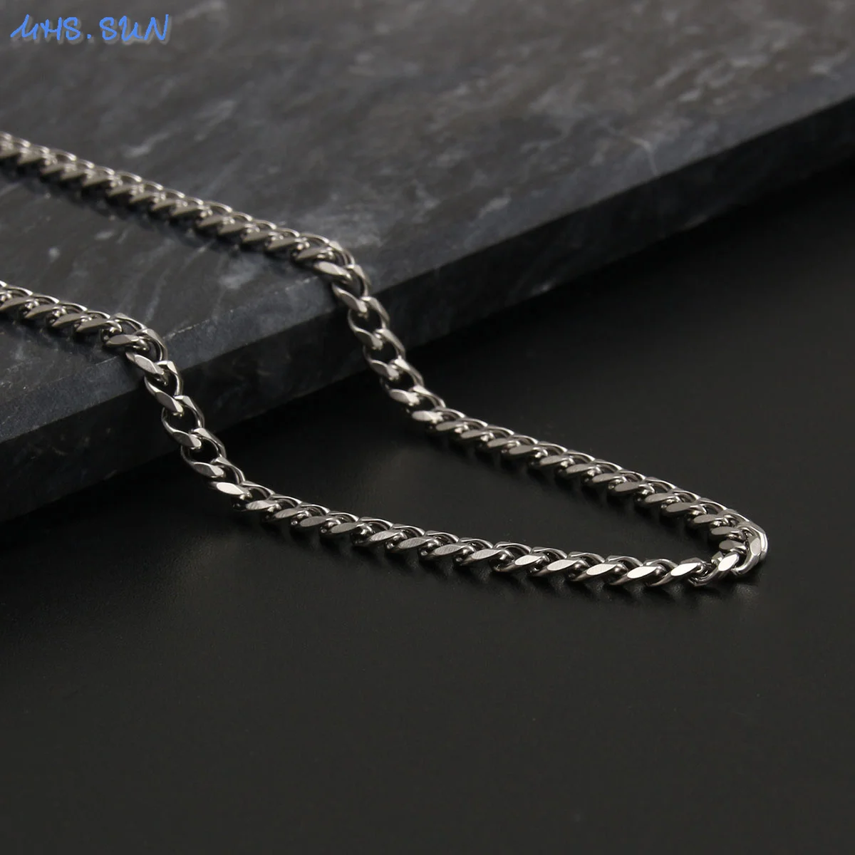 SUNSLL Cuban Chain Necklaces Basic Vintage Stainless Steel Silver Color 4/5/7/8MM Various Length Choker For Men Women Jewelry