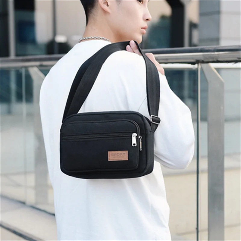 Men Canvas Small Shoulder Bags Casual Tote Travel Men's Crossbody Bag Luxury Messenger Bags Fashion High Quality Handbag