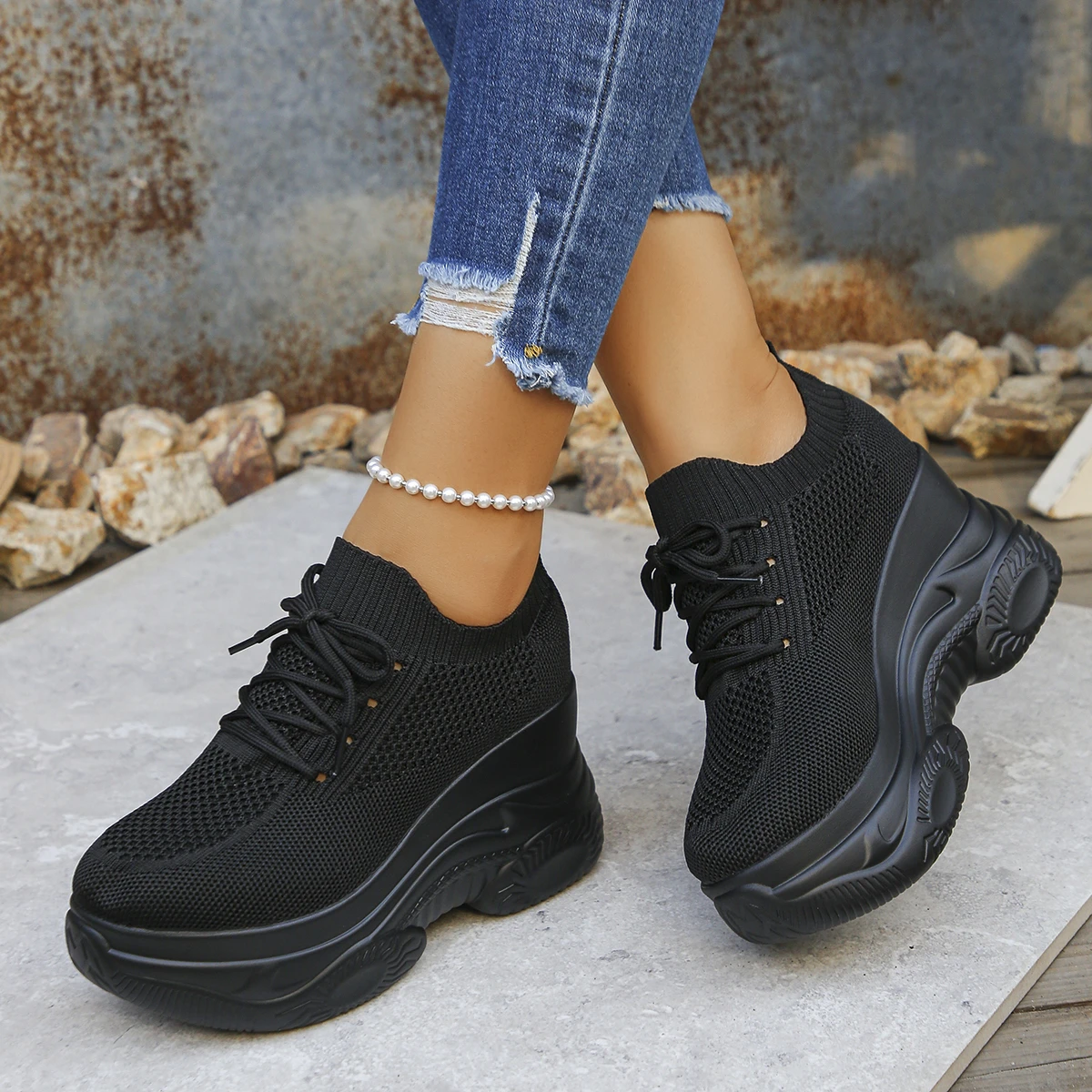 

Women's Causal Sneakers Mesh Lightweight Platform Breathable Running Shoe Fashion Comfortable Daily Outdoor Luxury Women's Shoes