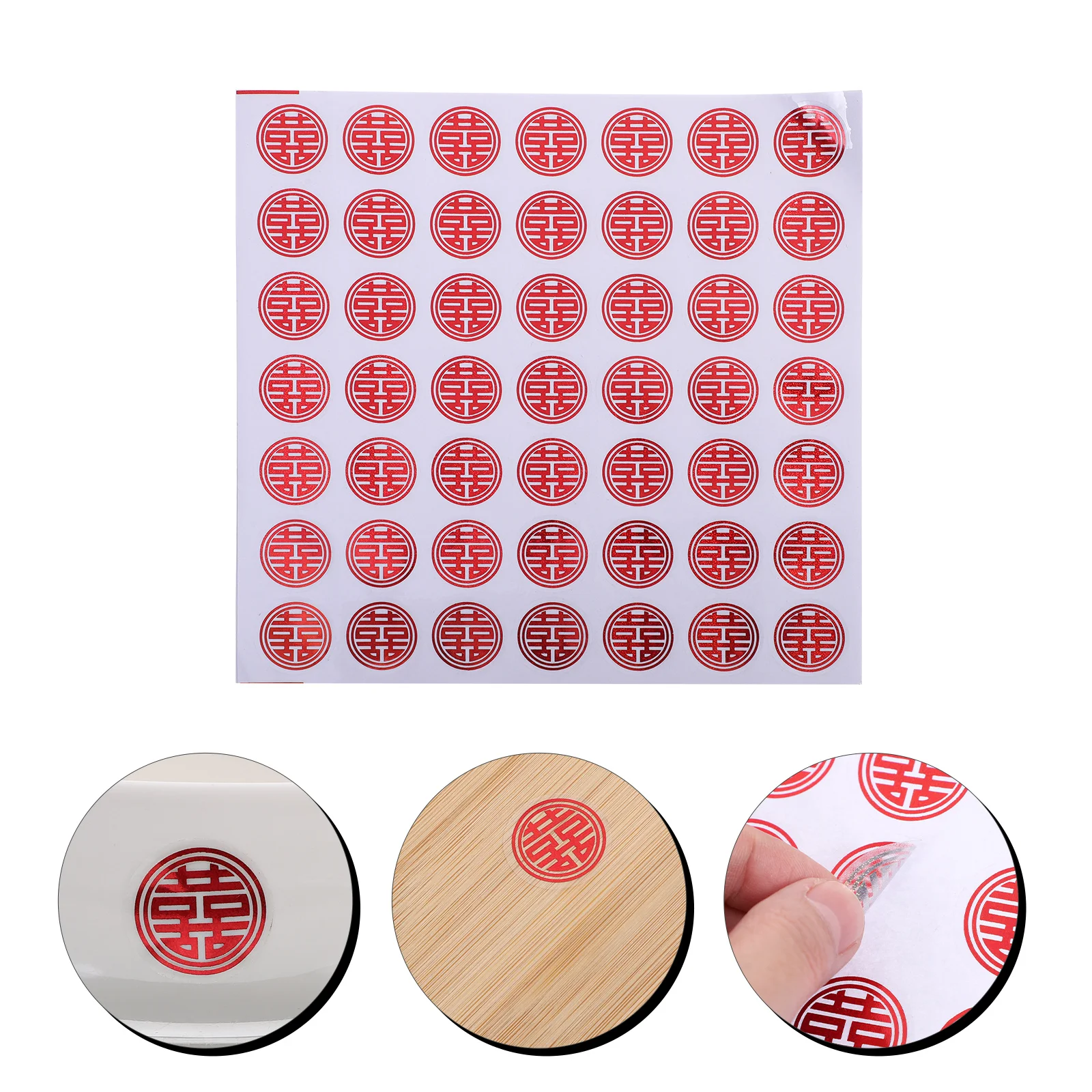 

10 Red Word Stickers Sealing Wedding Decor Chinese Traditional Xi Adhesive Wall Door Cabinet Wedding Decors Decals