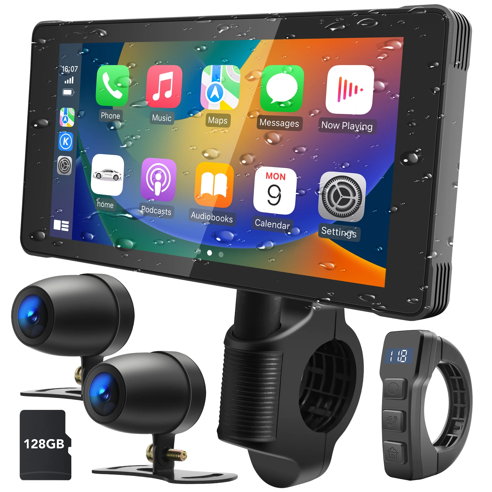 

5.5 Inch Motorcycle Wireless CarPlay Moto Android Auto Portable Digital Dashboard GPS Navigation Display Screen Monitor DVR