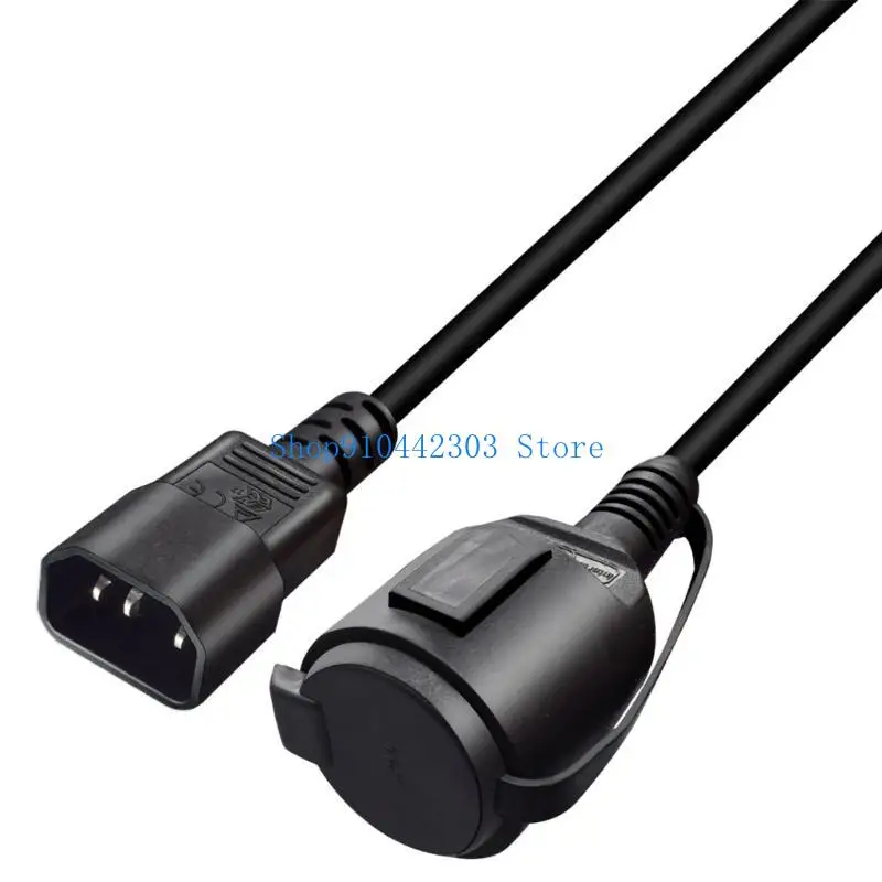 

652F IEC320 C14 to EU4.8mm AC-Power Adapter Cable, 3 Terminals Male to Female Power Connector Cord with Protective Cover