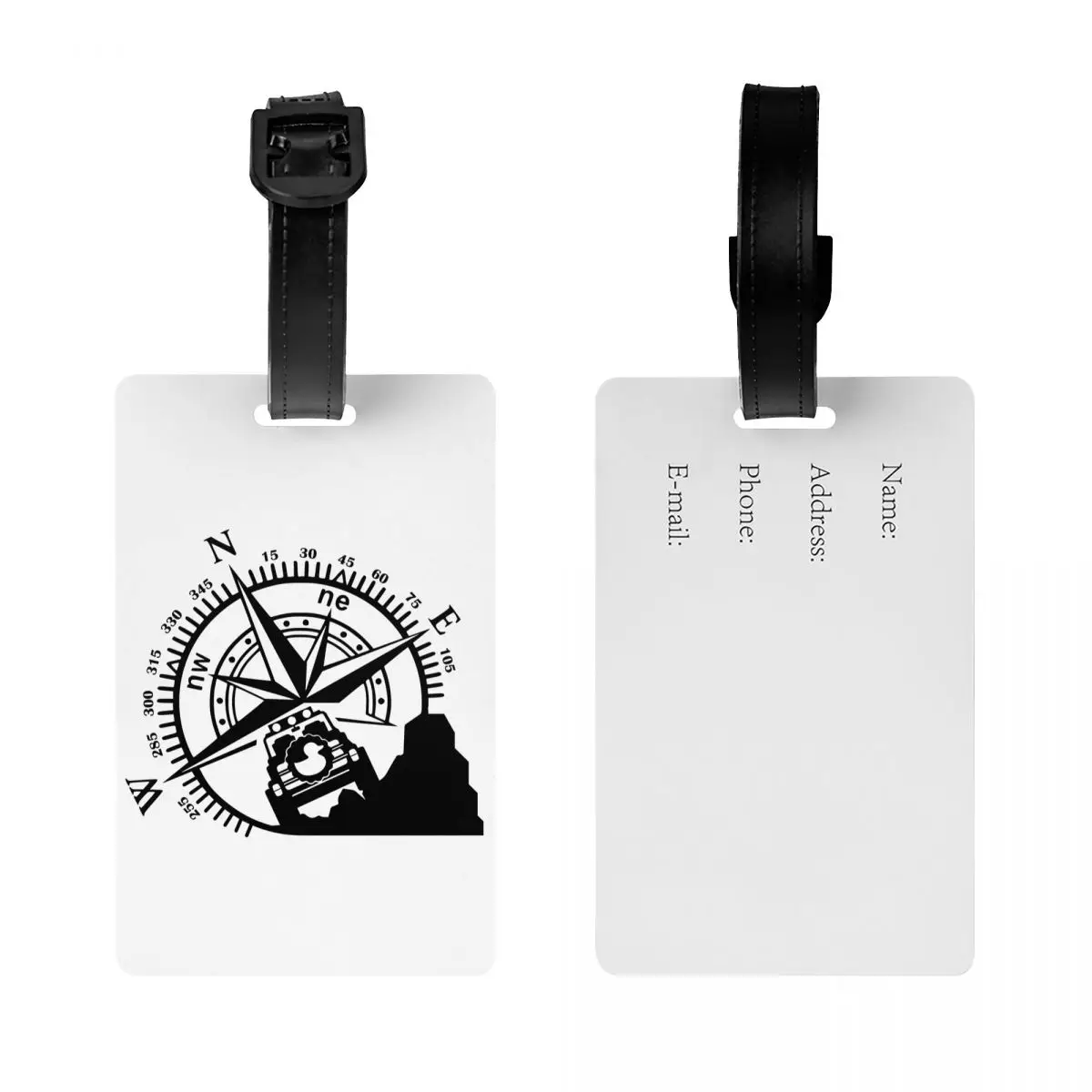 Etiquetas de bagagem personalizadas Adventure Mountain Compass Duck Off Road Etiquetas de bagagem personalizadas Etiqueta de identificação de capa de privacidade