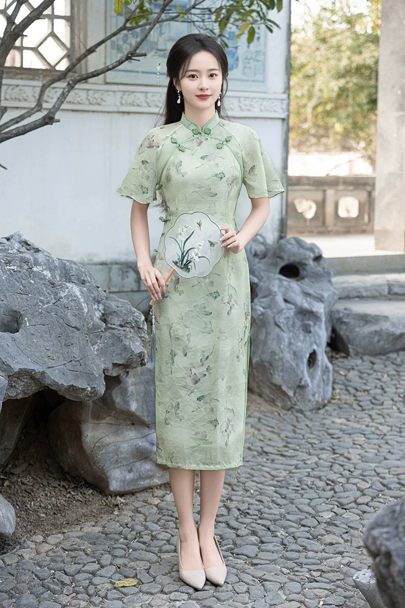 النمط الوطني الجديد النمط الصيني تحسين شيونغسام 2025 الصيف فتاة شابة ريترو سيدة فستان شيونغسام فستان تشيباو #6