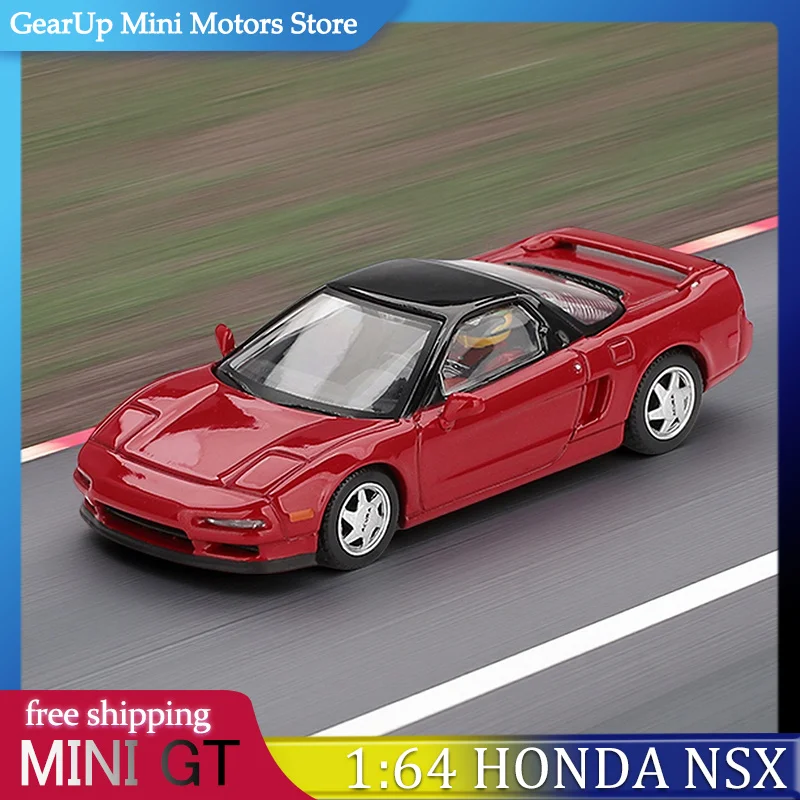 

MINI GT 1:64 Honda NSX Red Alloy Diecast, Senna Series with Ayrton Senna Figurine Legendary F1 Driver Collaboration Replica Toy
