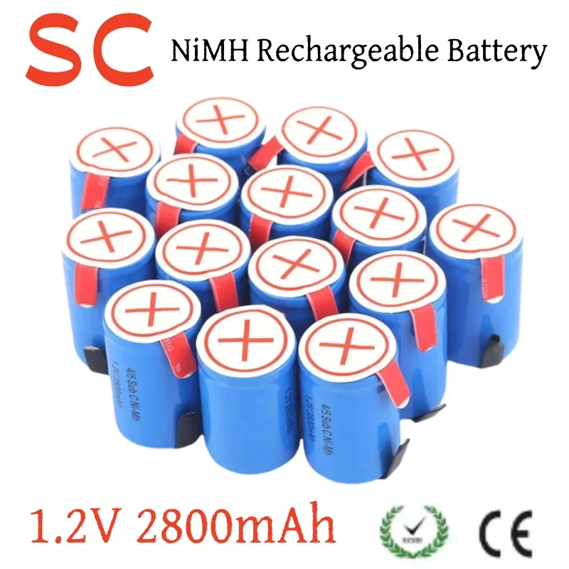 2024 High Quality 4/5SC SC Sub C Li Po Lithium Battery 1.2V 2800Mah Rechargeable NiMH Battery with Solder Rod