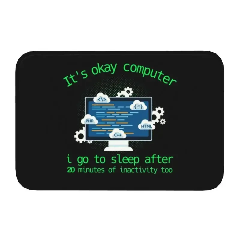 Computer Science Hacker Programmer Binary Pc Doormat Entrance Bathroom Kitchen Floor Door Mats Geek Code Living Room Rug Carpet