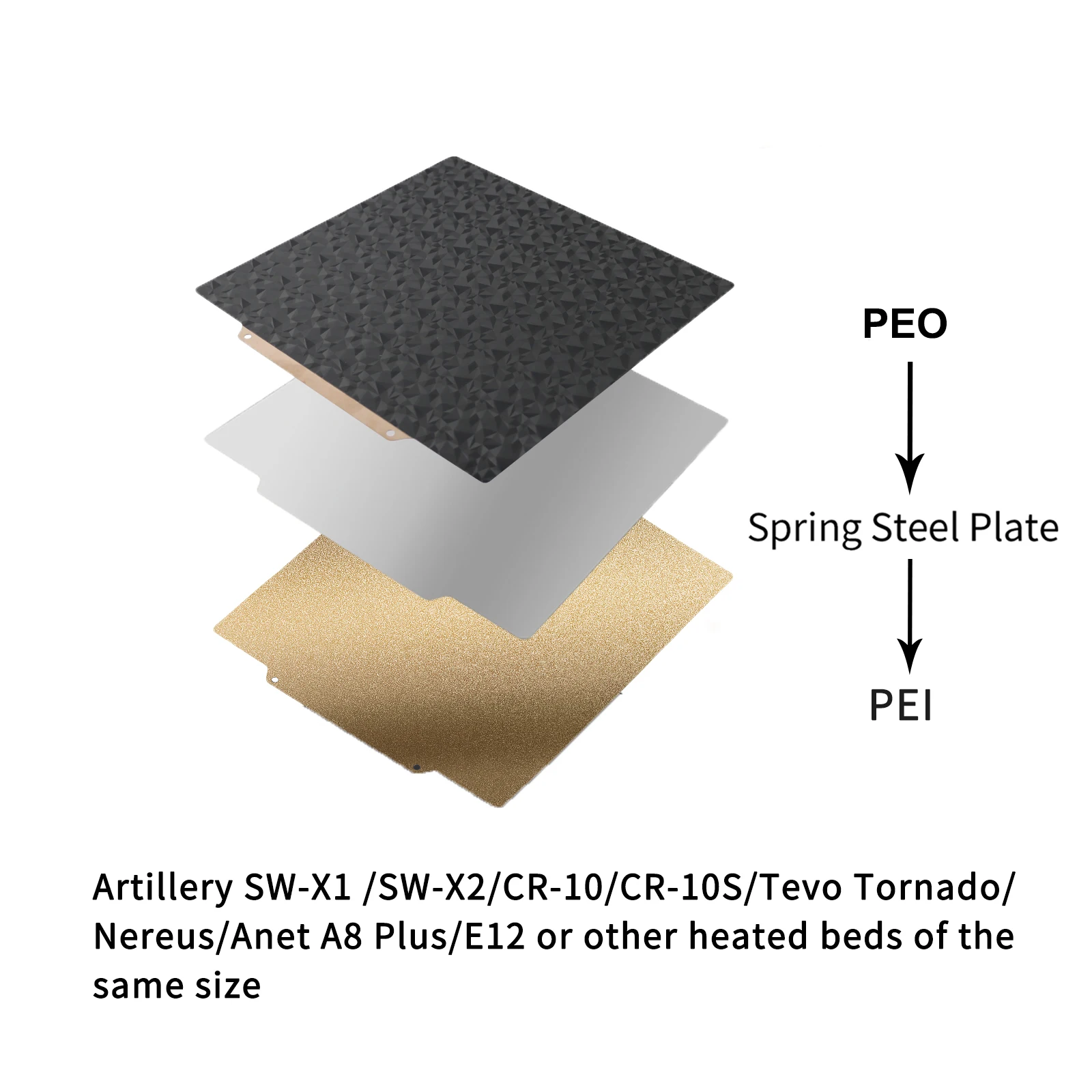 P2S 3D Printer Smooth PEI Textured PEI Bambu Labs Build Plate for Bambu Labs X1 X1C X1E P1P P1S A1 Flexible Platform 256x256mm
