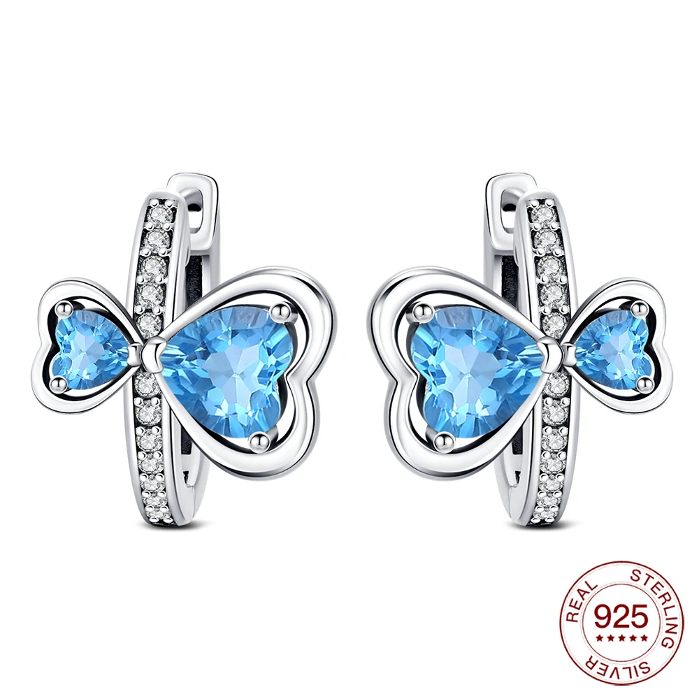 

2025 925 Sterling Silver Earrings Blue Butterfly Earrings Original Earring For Ladies Fashion Friends Party Daily Wear Gifts