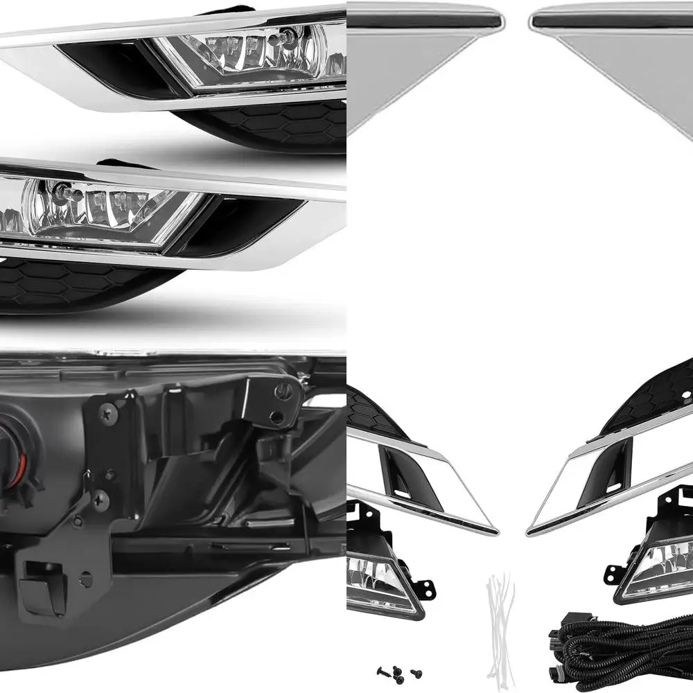 

2015-2016 Honda CR-V Прозрачные линзы Противотуманные фары с серебряной рамкой и лампочками и переключателем