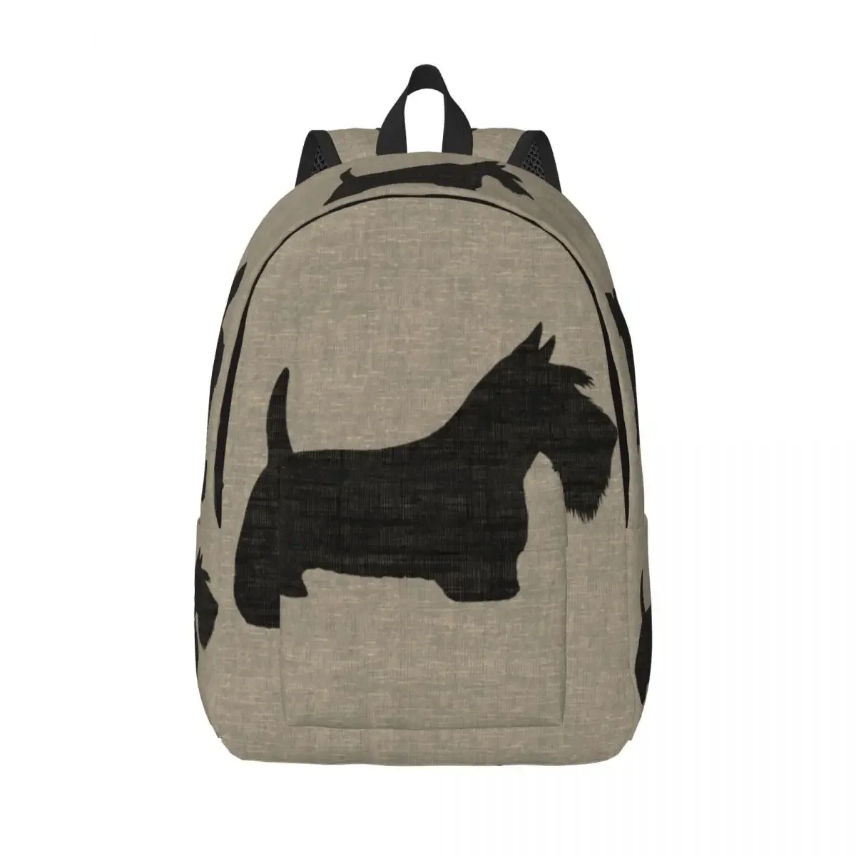 

Scottish Terrier Silhouette Canvas Backpack for Girls Boys Scottie Dog College School Travel Bags Bookbag Fits 15 Inch Laptop