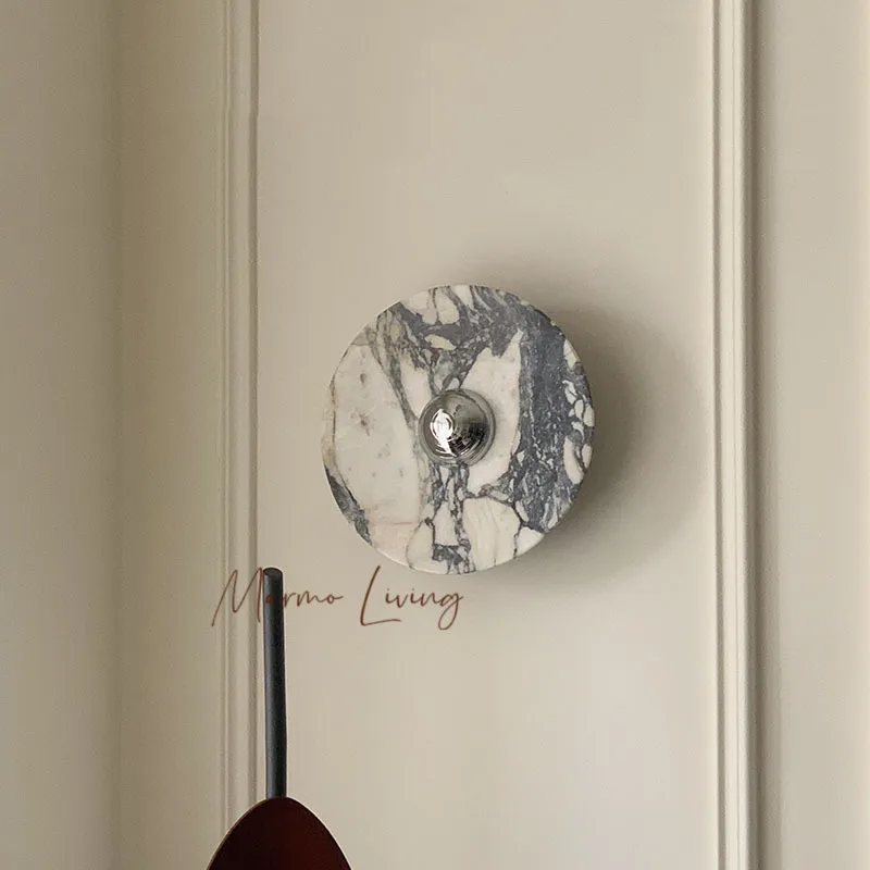 

Middle-aged Marble Wall Lamp French Retro Living Room Bedroom Soft Corridor Background Wall Home Decoration