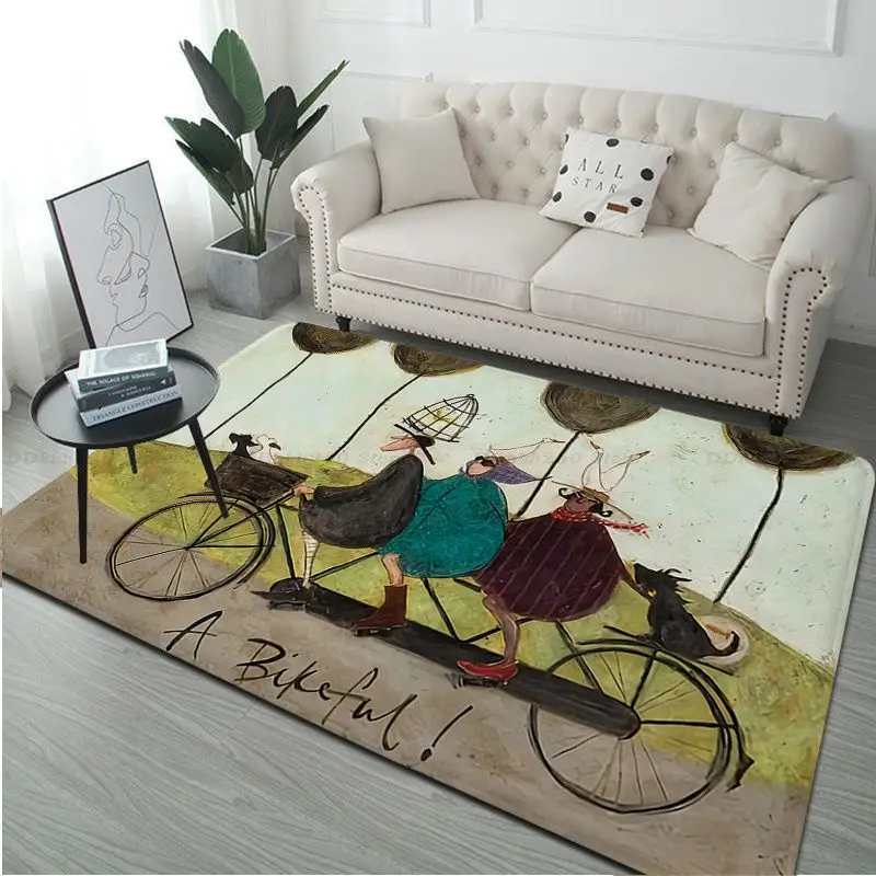 Sam Toft Art Abstract Landscape Love Dogs Pet Entrance Door Mat Cheaper Anti-slip Modern Living Room Balcony Printed Toilet Rug