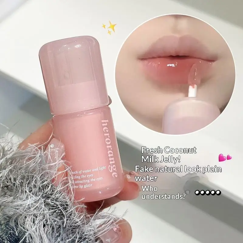 1Pc HERORANGE Mirror Water Lip Gloss – Crystal Jelly Lipstick – Hydrating Plumping Moisturizing Lip Tint – Long-Lasting Lip Care