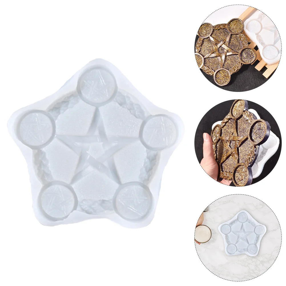 Silicone Mold Divination Holder Tray Non-stick Pentagram Candlestick Casting Silica Gel Mould DIY Resin