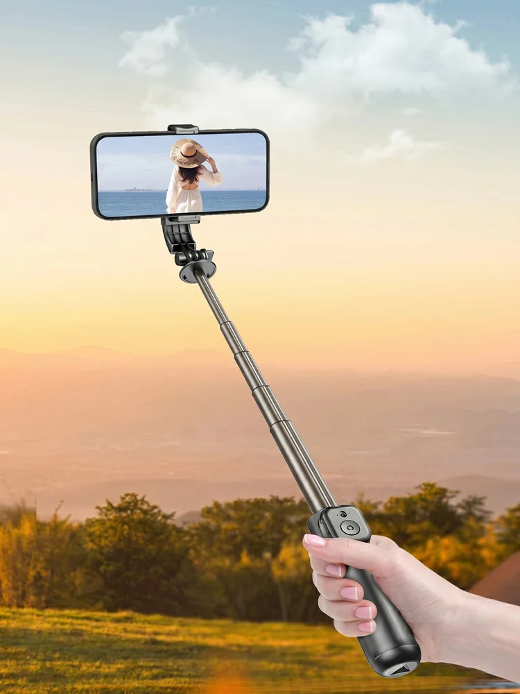 Mini Statyw Selfie Stick TOKQI z 3 Kolorowymi Światłami Wypełniającymi, Odłączanym Uchwytem, Obrotem 360° i Pilotem Bluetooth do Vlogów i Transmisji na Żywo — zdjęcie produktu 7