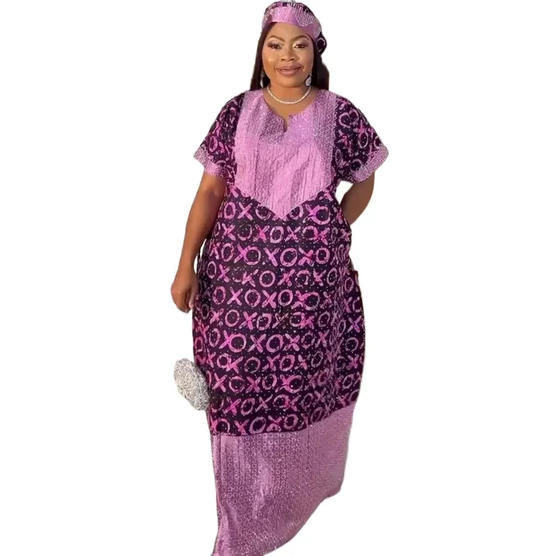 

African Dresses For Women Elegant Polyester 2024 New Muslim Fashion Abayas Dashiki Robe Kaftan Long Maxi Dress Turkish Africa