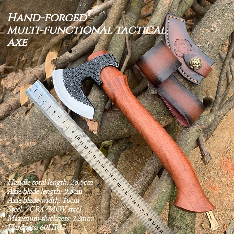 

New Outdoor Multi-functional Axe Chopping Firewood High-quality Hand-forged Tool for Household Woodworking Camping Axe
