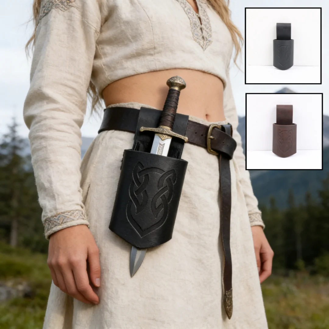 Funda de espada medieval estilo retro para guerrero, soporte para daga y espada de rapír, para cosplay, fiestas, piratas y hombres.