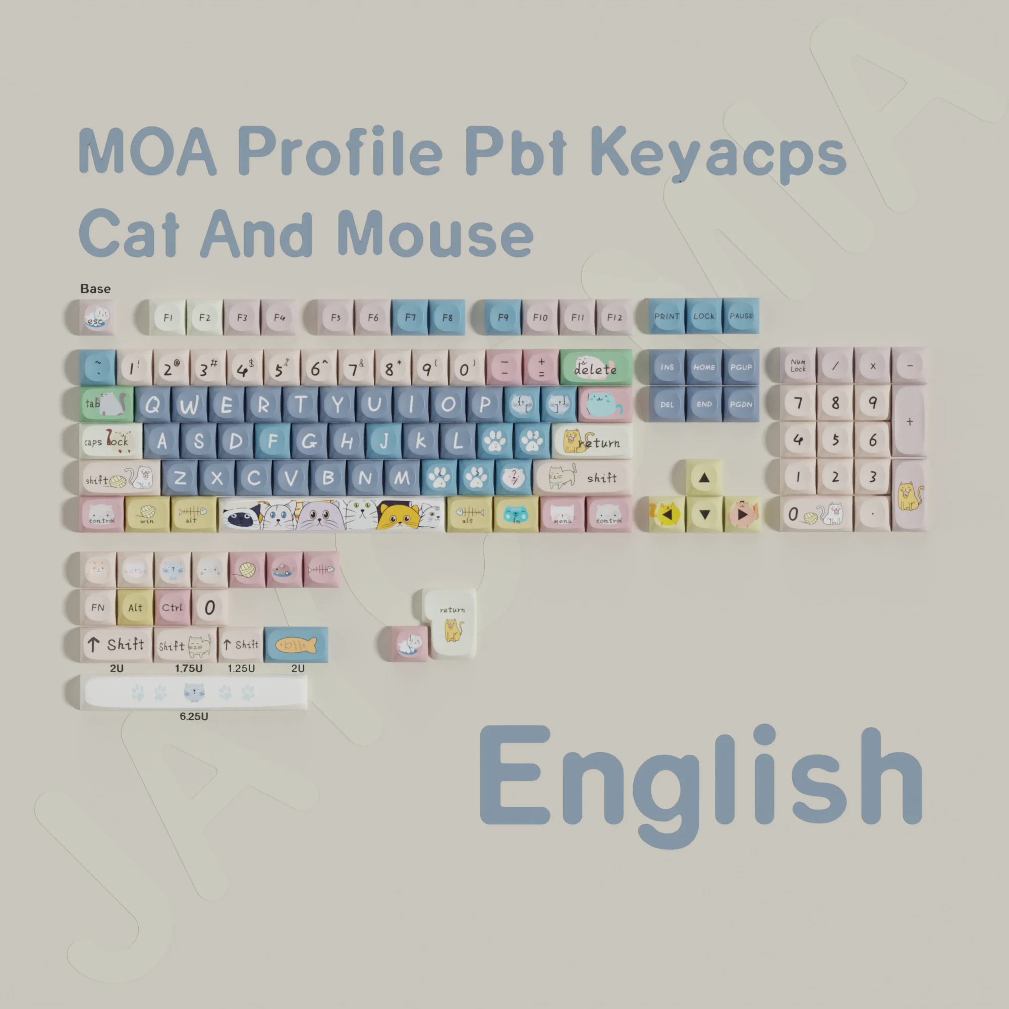 MOA PBT Keycaps French German Spanish Abnt2 Korean English Keycap Dye Sub Cartoon For ISO Layout Mechanical Keyboard FR ES DE KR