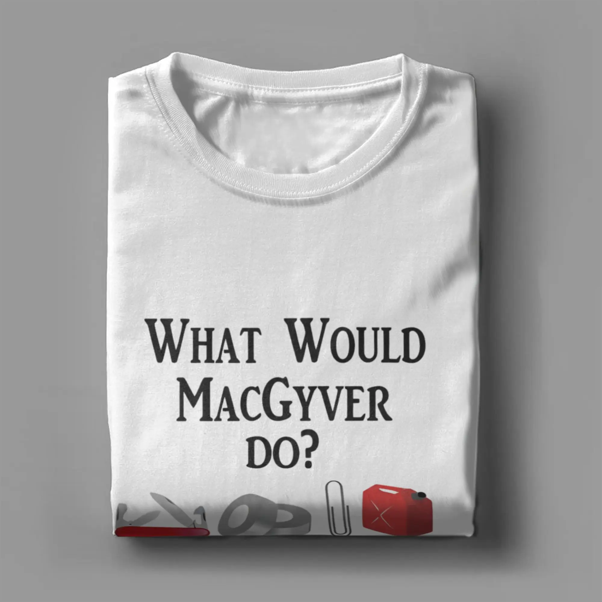 ماكجيفر مدرسة البراعة تي شيرت للرجال سكين الجيش ورقة كليب الشريط روح الدعابة القطن تيز الياقة المستديرة تي شيرت ملابس للحفلات