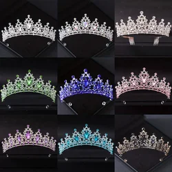 Wedding Hair Tiara Crystal Bridal Tiara Crown Silver Color Diadem Veil Tiaras Wedding Hair Accessories Headpieces Head Jewelry