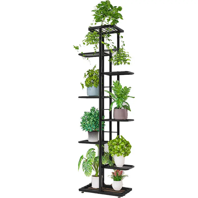 Simple wrought iron floor-to-ceiling Nordic indoor outdoor living room flower pot multi-layer storage balcony flower stand