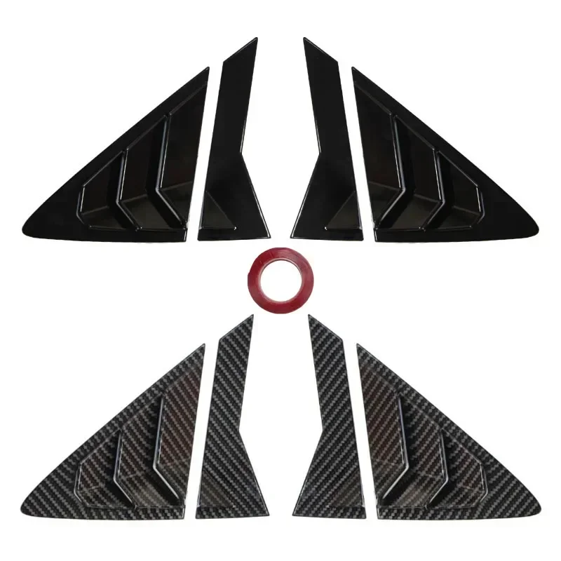 Left+Right For Hyundai Verna 2010--2016 Car Rear Louver Window Side Shutter Cover Trim Sticker ABS Carbon Fiber Accessories