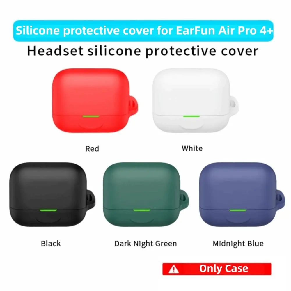 Silicone Earphone Case Anti Drop Dustproof Bluetooth Headphone Cover with Carabiner Colorful for EarFun Air Pro 4+
