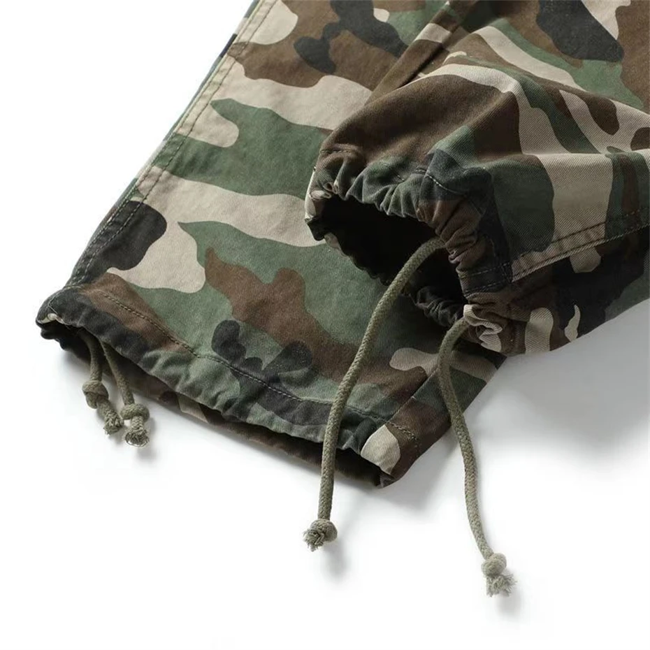 Men Camouflage Joggers Pants Cotton Casual Cargo Pant Men Streetwear Wide Leg Function Paratrooper Pants Cityboy Baggy Trouser