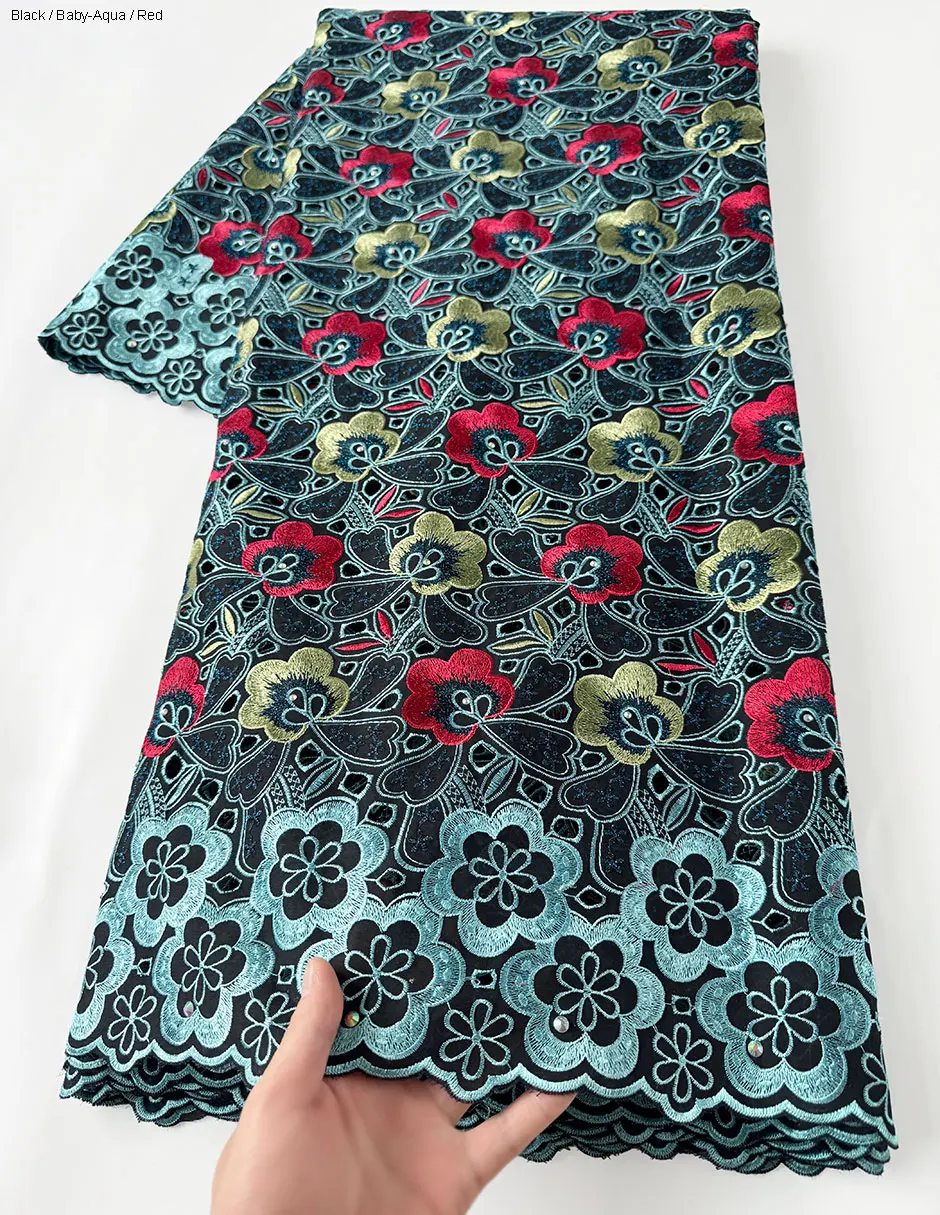 Pink Teal Veritable Swiss lace African Deluxe Voile fabric in Switzerland Excellent Nigerian Ghana inspired wear clothes 5 yards