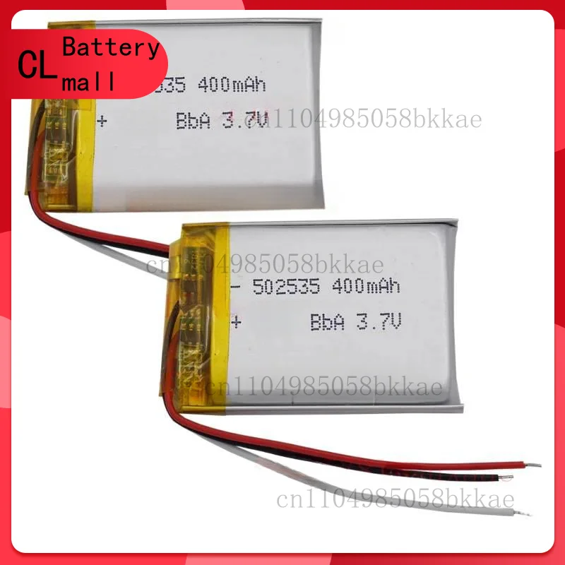 

2 шт., 3,7 В, 400 мАч, 1,48 Втч, литий-ионная аккумуляторная батарея 502535, 3-проводной термистор