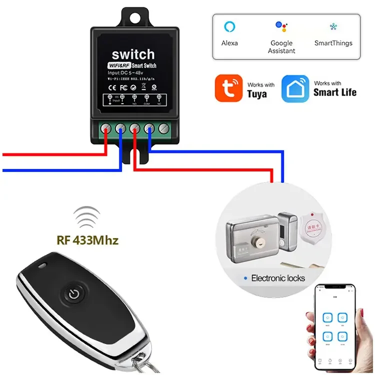 Dc 5v Rf Remote Controller Dry Wireless Door Contact Switch Interruptor 12v Mini Relay Wireless Switch Remote Control Switches