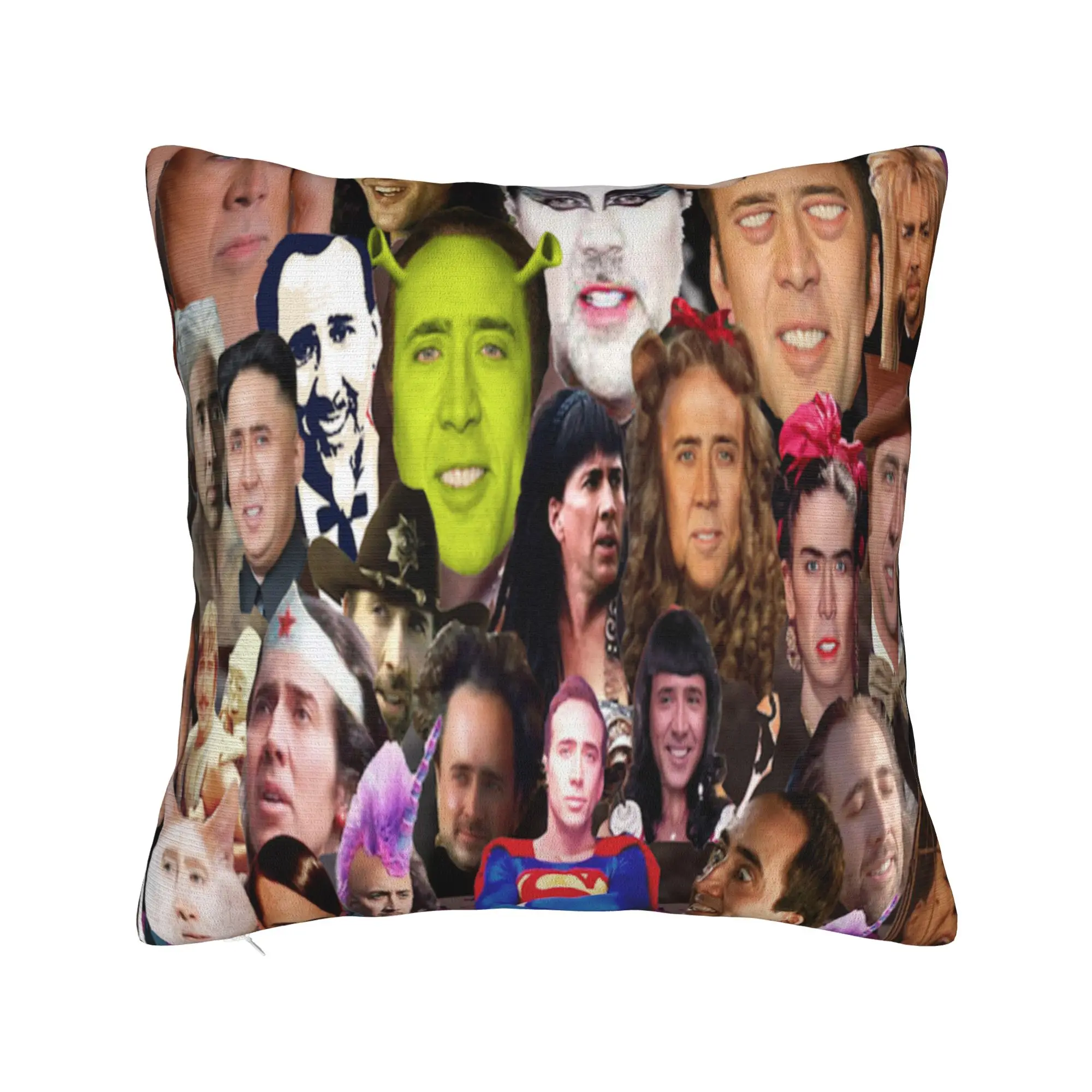 Nicolas Cage Funny Collage Printed Pillowcase Cushion Cover  Throw Pillow Cover New Style Sofa Decoration Square Multi-Size
