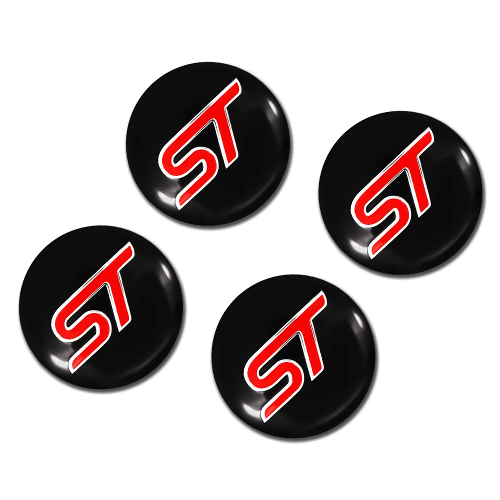 4pc 56MM Car Wheel Center Hub Caps sticker Tire Rim Covers stickers Auto Accessories For Ford ST Fiesta Shelby Edge Kuga Mustang