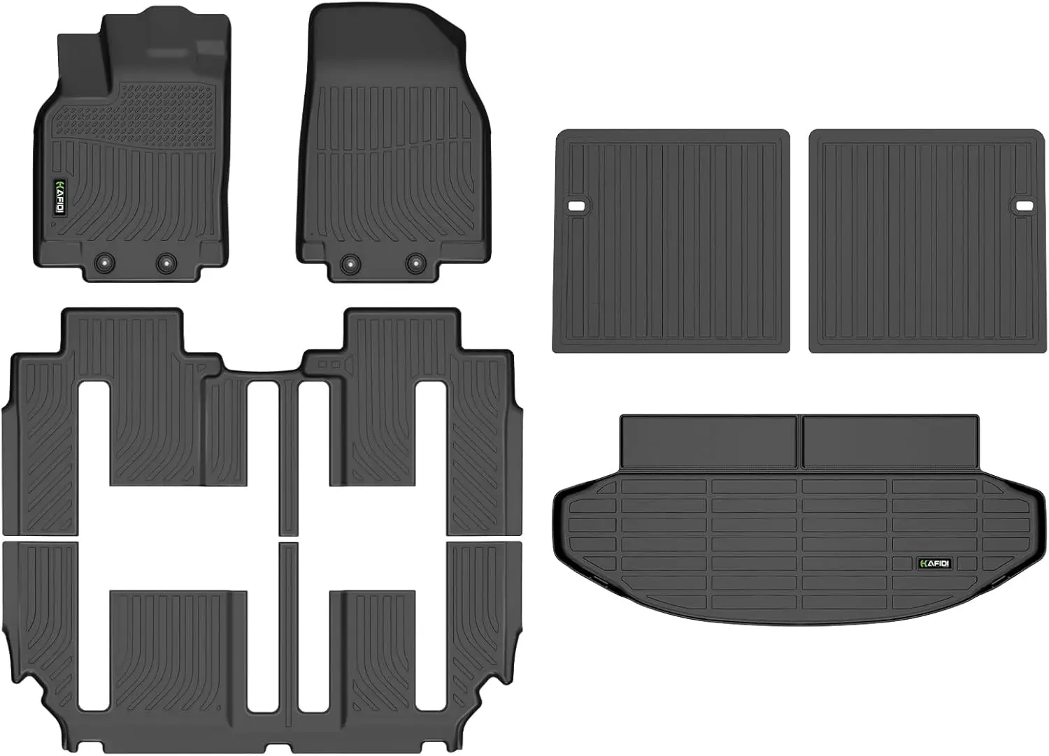 Black TPE Full Set Floor Mats & Cargo Liner & Seatback Cargo for 2007 - 2015 Mazda CX9, Customizable