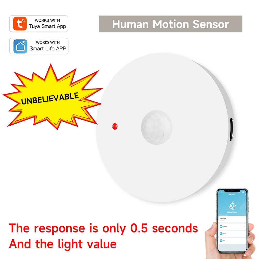 Tuya Wifi Zigbee Human Motion Sensor Detect Human Body PIR Movement Real-Time Safety Protection Remote Control Scene Linkage